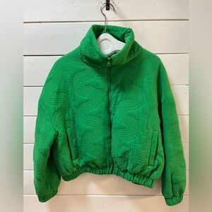 URBAN OUTFITTERS Green Quilted Cropped Jacket Size M